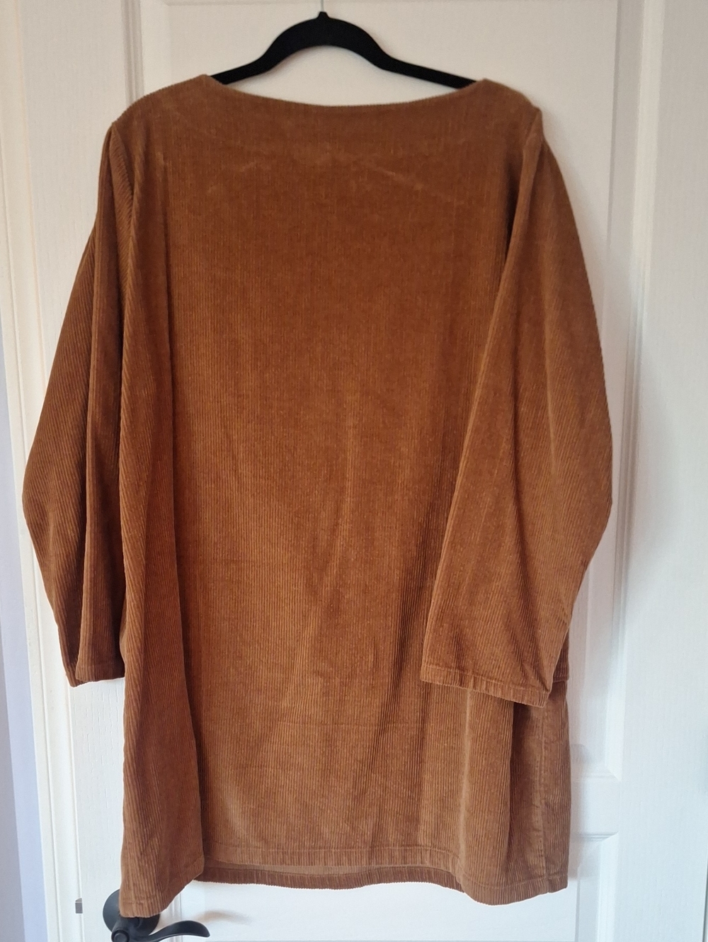 Women’s Corduroy Tunic Dress in Camel - Picture 2 of 4